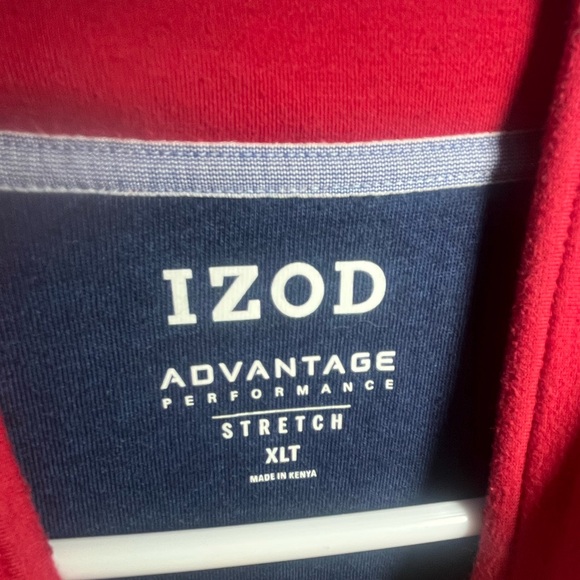 XLT NWOT IZOD Red Advantage Performance Pullover Quarter-Zip Sweater - Picture 3 of 10